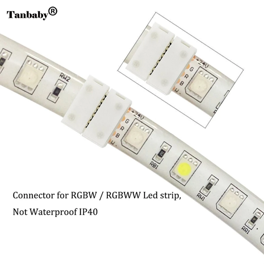 Tanbaby 10 шт./лот, 5pin Светодиодные ленты клип, 5 pin RGBW/RGBWW Светодиодные ленты Разъем для 10 мм ширина 5050 RGB+ W RGB+ WW светильник полоски