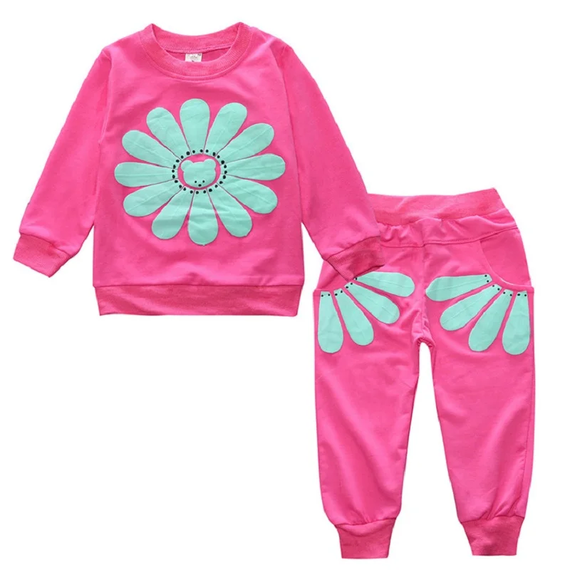 2017 Girls Clothes Sets Children Sweatshirt + Pants Suit Baby Girl