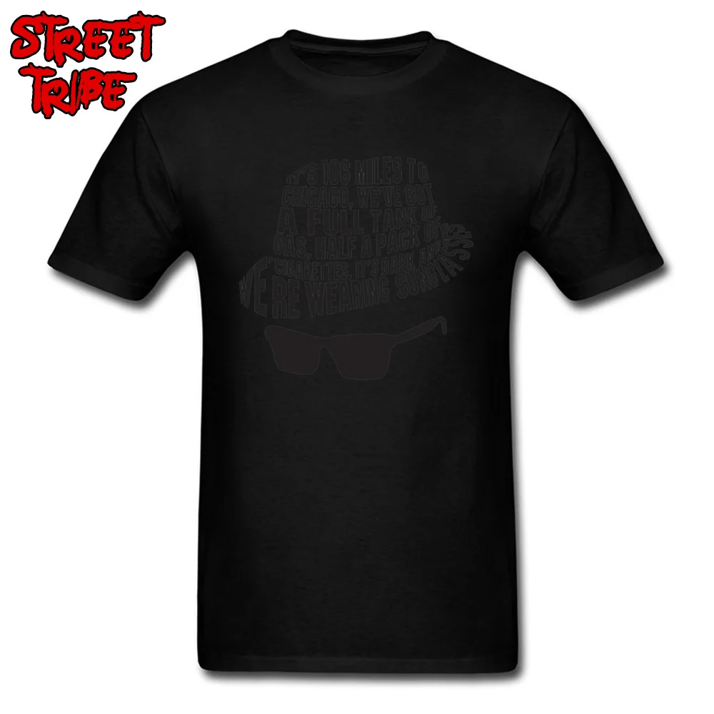 Summer Tops Shirts Latest Crew Neck 3D Printed Short Sleeve 100% Cotton Men Tshirts Geek Tee-Shirt Free Shipping 106 Miles to Chicago  The Blues Brothers -798 black