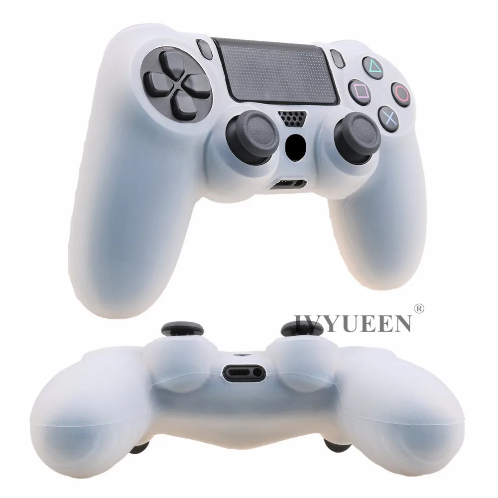 IVYUEEN 5 в 1 для Dualshock 4 PS4 Pro тонкий контроллер силиконовый гелевый Чехол для кожи+ палки с захватом для большого пальца+ 2 светодиодный стикер