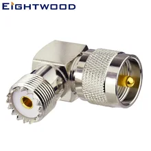 Eightwood UHF серии RF коаксиальный адаптер правый угол UHF гнездо Женский к UHF штекер разъем для рации антенна