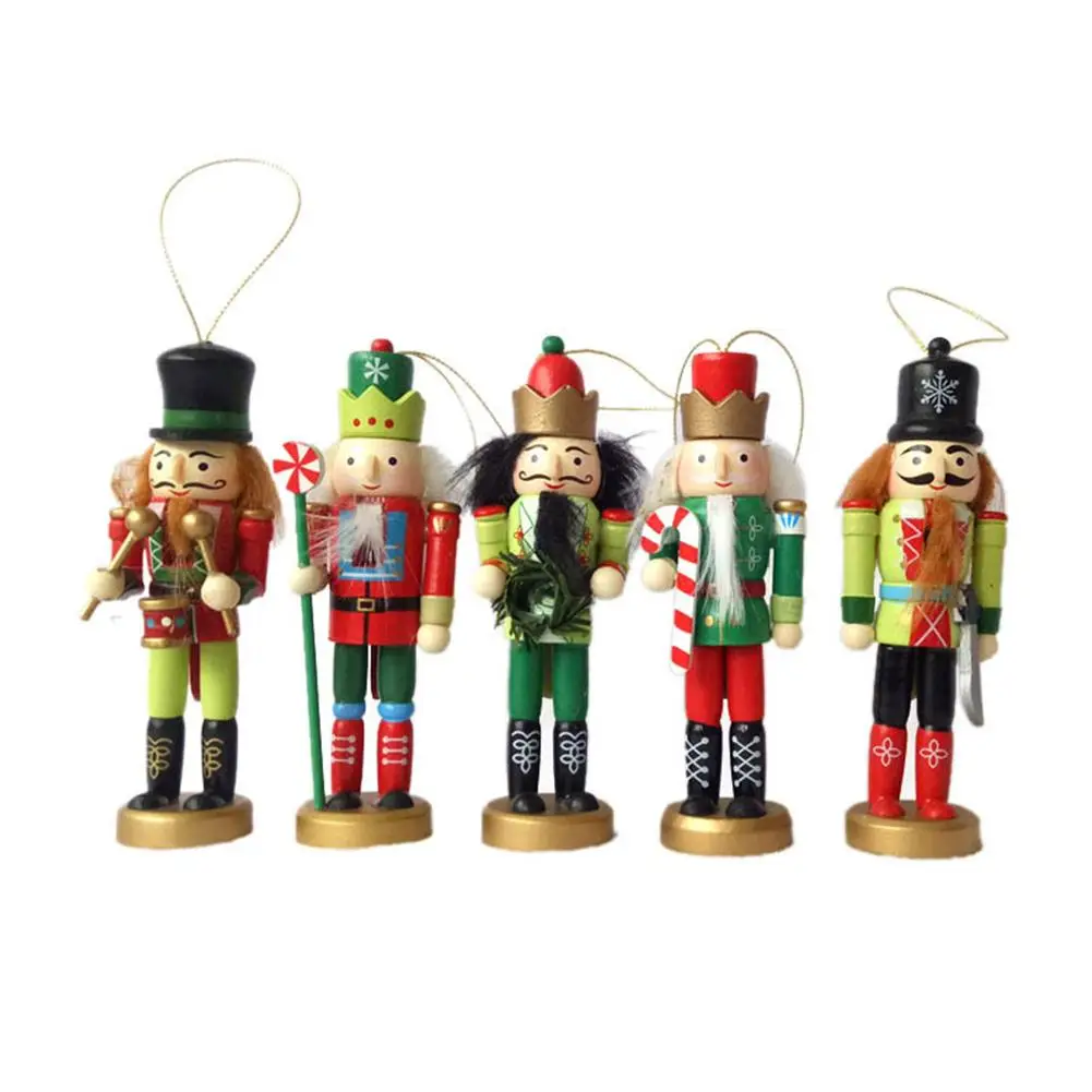 

5ps Christmas Decorations Gift Nutcracker Puppet King Soldier Set Children's Room Decoration Home Desktop Christmas Decorations