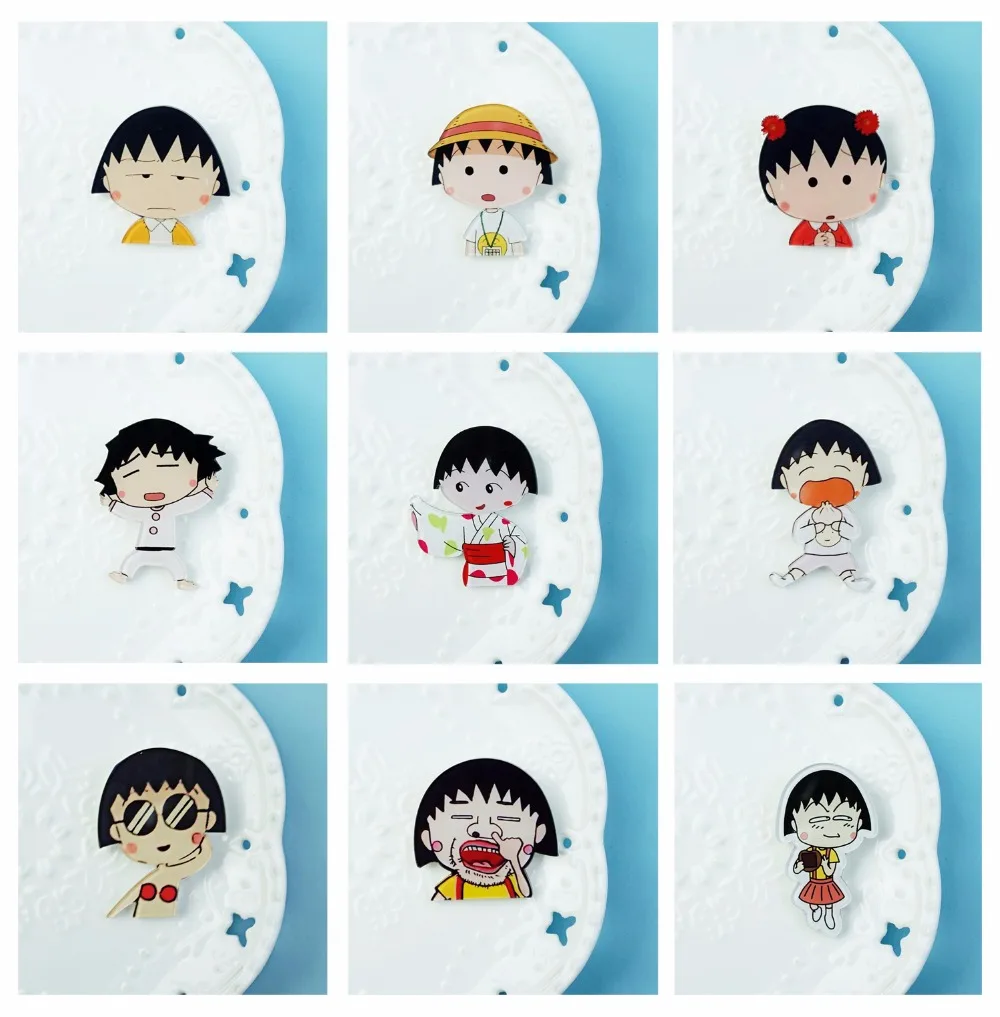 

1 PC Cartoon Funny Maruko Chan Brooches Badges Acrylic Pin Badge Decoration Pin On Clothes Backpack Bag Decorative Brooches