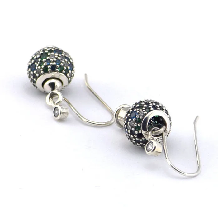 

925 Sterling Silver Jewelry Earrings For Women DIY Pave CZ Stones Beads Set Earring Wholesale making Diy fine jewelry