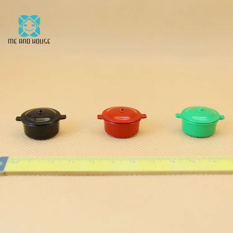 

Dollhouse DIY pot Kitchen Miniature metal classical colorful marmite pot 1/12 scale