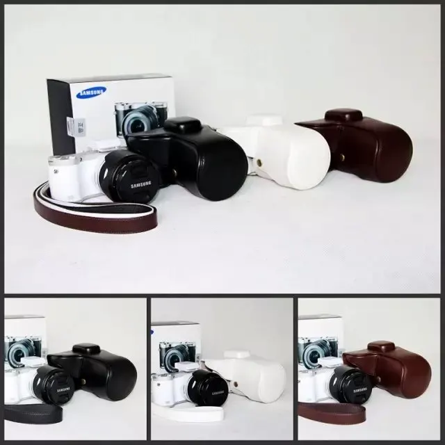 

Vintage Leather Camera Bag for Samsung NX300 NX-300 Camera Cover With Shoulder Strap PU Leather Camera case