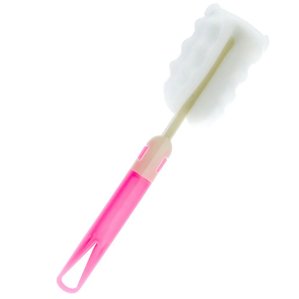 Кухонная ручка губка щетка Бутылка Чашка для мытья стекла очиститель инструмент чашка щетка картина маслом кухонные аксессуары - Цвет: Pink