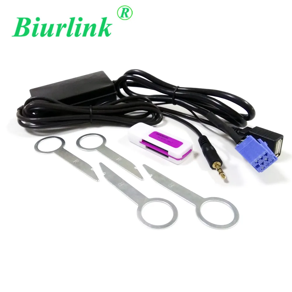 Biurlink для Blaupunkt 8 Pin Mini ISO CD Changer разъем для AUX USB цифровой музыкальный адаптер и ключи для удаления CD для Volkswagen Audi