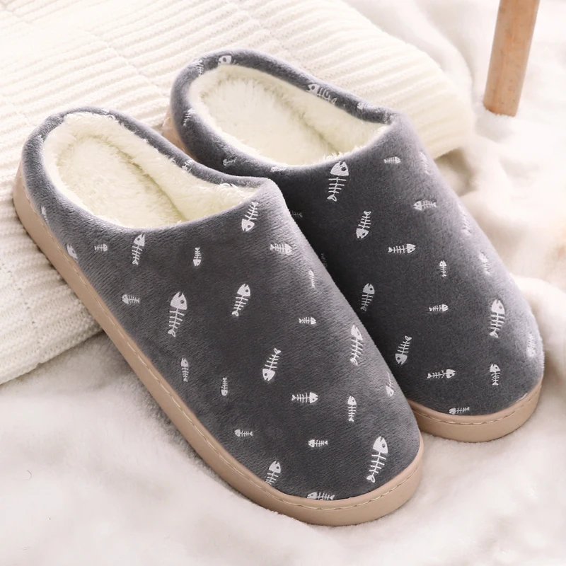 

RASS PLE 2018 Cute Lovely Animal Slippers Fish Home Slippers Winter Warm Non-Slip Shoes Funny Slippers Shoes Women Bedroom
