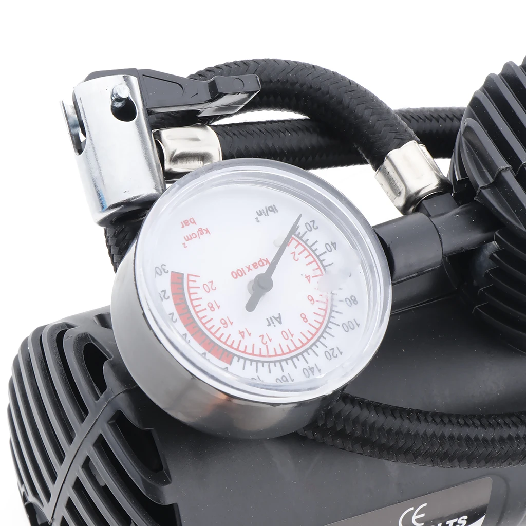 12V Car Electric Mini Compact Compressor Pump Truck Tyre Air Inflator 300 PSI Equipped with Pressure Checking Gauge 12V Car Electric Mini Compact Compressor Pump Truck Tyre Air Inflator 300 PSI Equipped with Pressure Checking Gauge