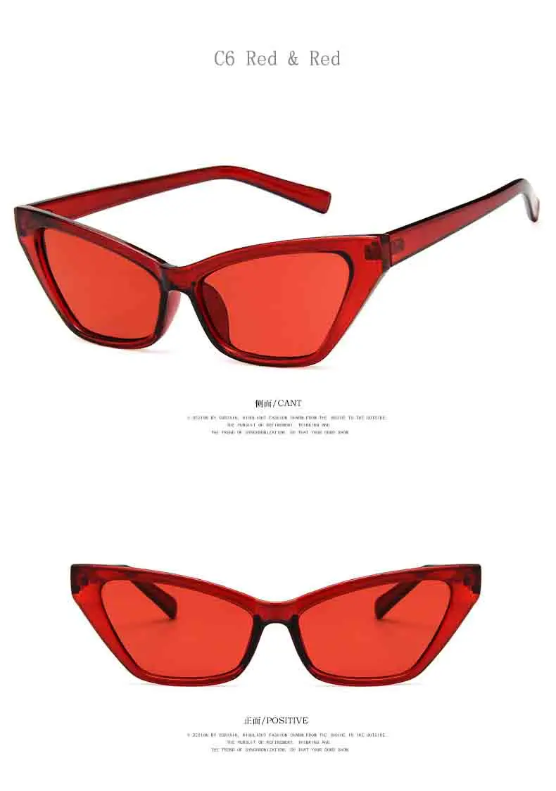 [EL Malus] сексуальные женские солнцезащитные очки в оправе кошачий глаз винтажные женские модные черные красные серые солнцезащитные очки с бабочками UV400 - Цвет линз: C6 Red