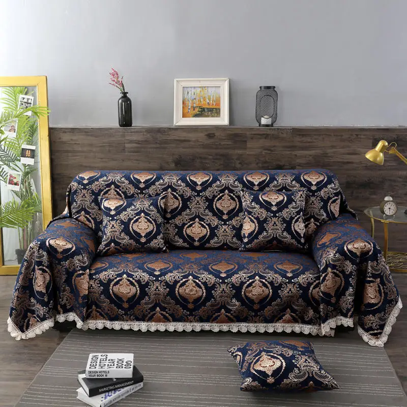 

Chenille material retro style sofa towel, sofa blanket