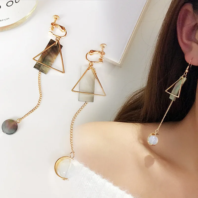 

Korean Fashion Triangle Geometric Earrings 2019 Women's Earrings Vintage Long Dangle Earrings For Women Jewelry Accessories Gift