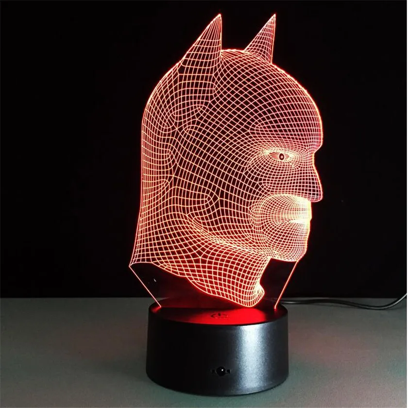 

LED 3D Batman Night Light Table Lamp Usb Lamp Bedside Lamparas for Children Kids Christmas Novelty Table Lamp Abajur Luminarias