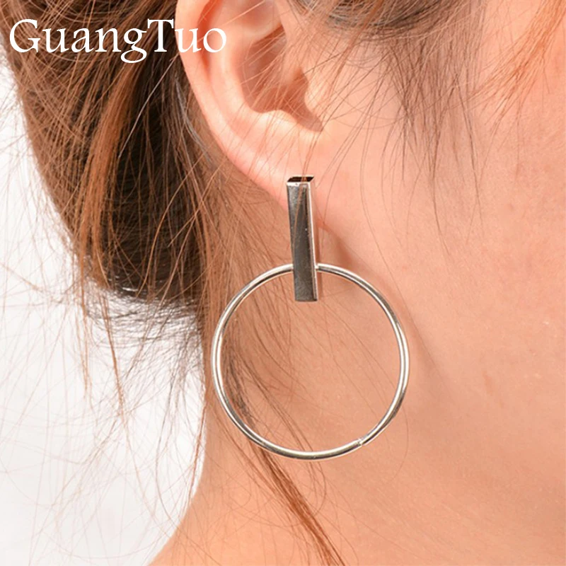 

EK2139 European & American Exaggerated Geometric Big Circle Drop Earrings for Women Ear Jewelry Simple Punk Earrings Brincos