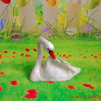 

cute simulation swan toy polyethylene & furs red mouth swan model about 21x25cm 211