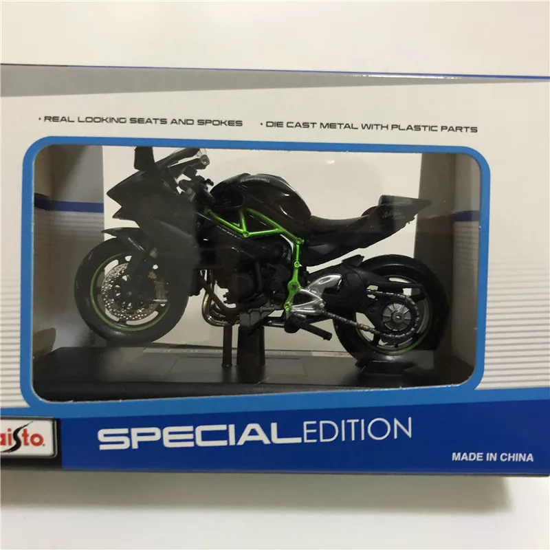 1:18 KAWASAKI NINJA H2 R мотоцикл Maisto Литой Сплав модель игрушки черный ниндзя H2R мотоцикл Съемная коллекция