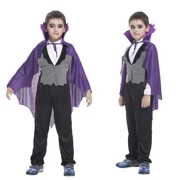 

Children Halloween Vampire Costume Boy Dracula Cosplay Kid Devil Demon Role play Carnival Purim Christmas Masquerade party dress