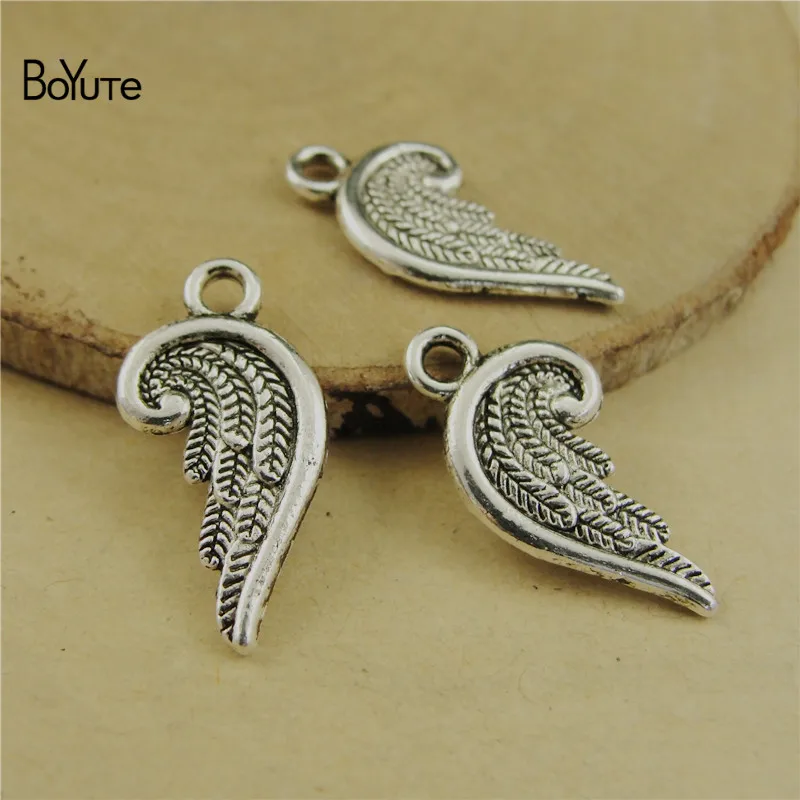 BoYuTe (100 PiecesLot) Metal Alloy Cock Swan Moon Wings Charms DIY Hand Made Jewelry Accessories Wholesale (7)