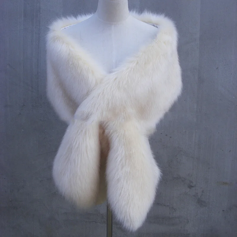 2015 Winter Fur Cape Faux Silver Fox Rabbit Scarf Plus Size Natural Lamb Long Shawl Collar Bridal Pashmina Women Multipurpose