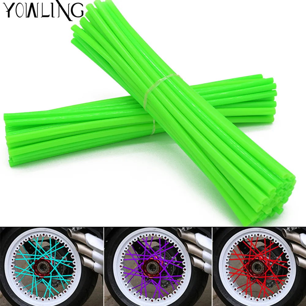 72pcs Motocross Universal SPOKE SKINS Wheel RIM SPOKE COVERS For Kawasaki KLX125 D-TRACKER125 KLX250S KLX250 Dirt Bike ER6N Z900