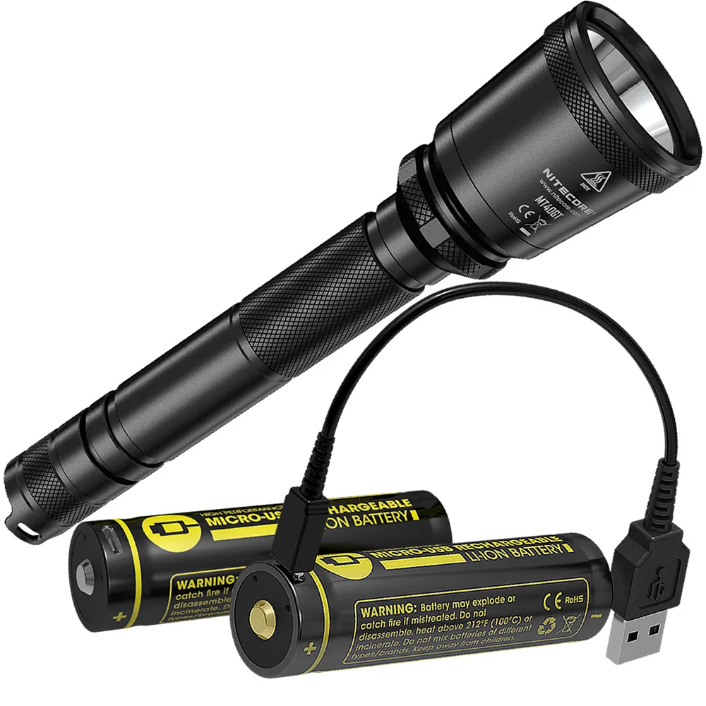 

NITECORE MT40GT1000Lumen CREE XP-L HI V3 LED Light Long Range Aluminium Alloy Flashlight+ 2x 18650 Usb Direct Charging Batteries