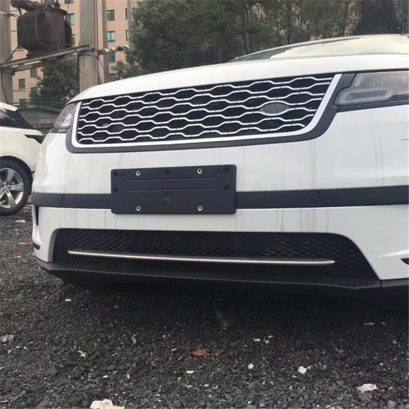 

WELKINRY car cover For Land Range Rover Velar L560 2017 2018 2019 stainless steel front head face lower grille air intake trim