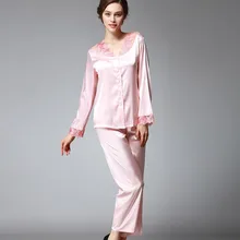 Модная шелковая Женская однотонная шапка, атласная кружевная Пижама на пуговицах, комплект одежды для сна, летняя сексуальная женская одежда для сна, комплект с платьем, новинка