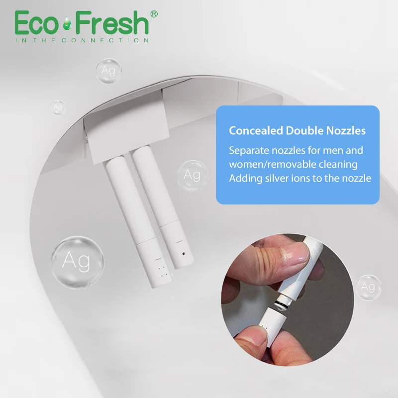 Умное сиденье для унитаза ecoofresh d образное электрическое биде покрытие двойная