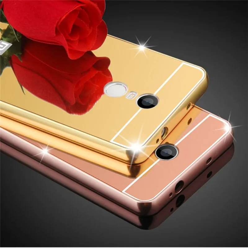 Роскошный Золотой зеркальный чехол для xiaomi redmi 3 S/4X/4A/5A/Note 4X/redmi 4Pro, алюминиевая металлическая рамка, набор, горячий чехол для телефона, Fundas чехол