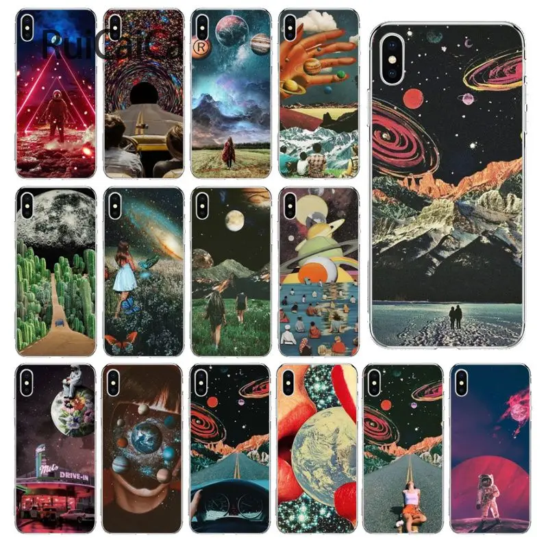 Ruicaica Trippy Art Aesthetic Space Astronaut Phone Case Cover For Apple Iphone 8 7 6 6s Plus X Xs Max 5 5s Se Xr Mobile Cases Aliexpress