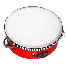 ABLD-8inch музыкальный бубен тамборин барабан круглый ударный инструмент, подарочный для KTV вечерние красные