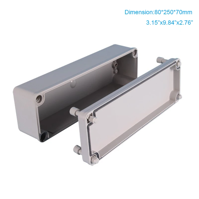 

Free shipping , factory supply connection waterproof IP66 abs plastic project box use as distribution enclosure 80*250*70mm
