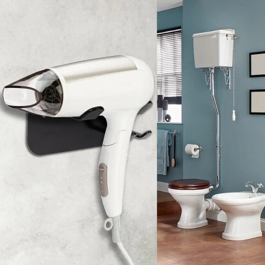 

Wall-mounted Hair Dryer Rack Support Bathroom Hair Drying Tool Organizer Rack Bathroom Accessories