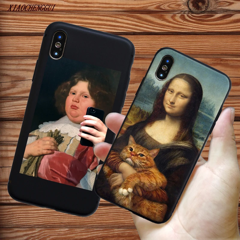 Забавный ПЭТ кошка искусство, эстетика Живопись мягкий силиконовый чехол для мобильного телефона чехол для IPhone 6 7 8 плюс XS XR XS Max 11 PRO 5S SE чехол