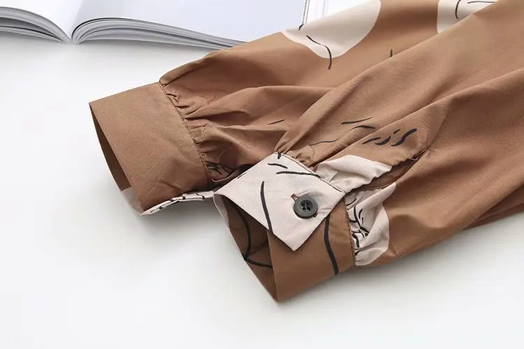  2019 new women fashion hem bowknot print casual loose smock blouse shirts women batwing sleeve chem