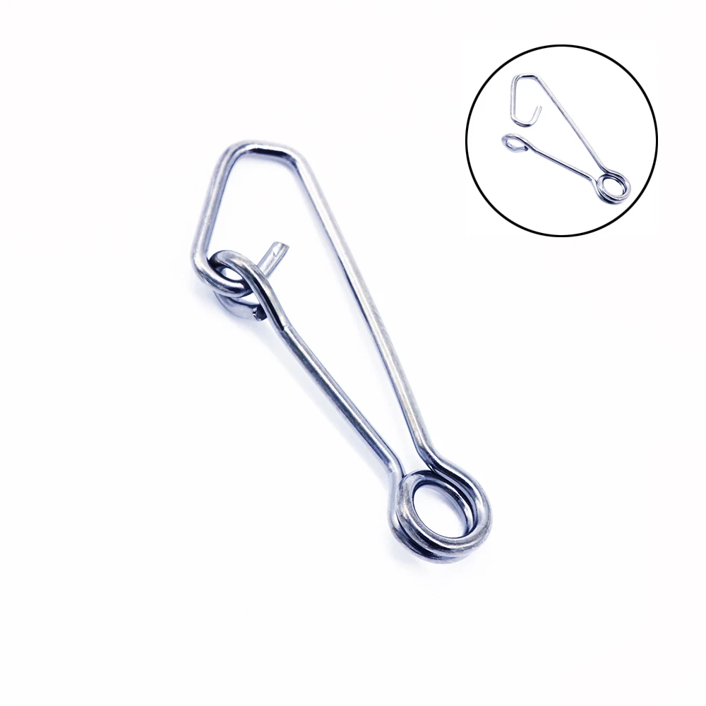 

100pcs Hooked Snap Pin Stainless Steel Bearing Rolling Fishing Swivel Solid Ring Connector Barrel Swivel Hook Lure Accessories