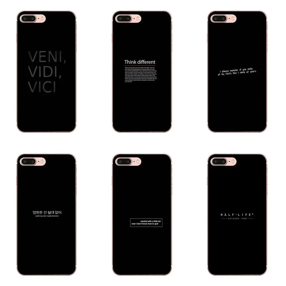 

Soft TPU Shell Black Minimalist Text Lovely For Galaxy A3 A5 A7 On5 On7 2015 2016 2017 Grand Alpha G850 Core2 Prime S2 I9082