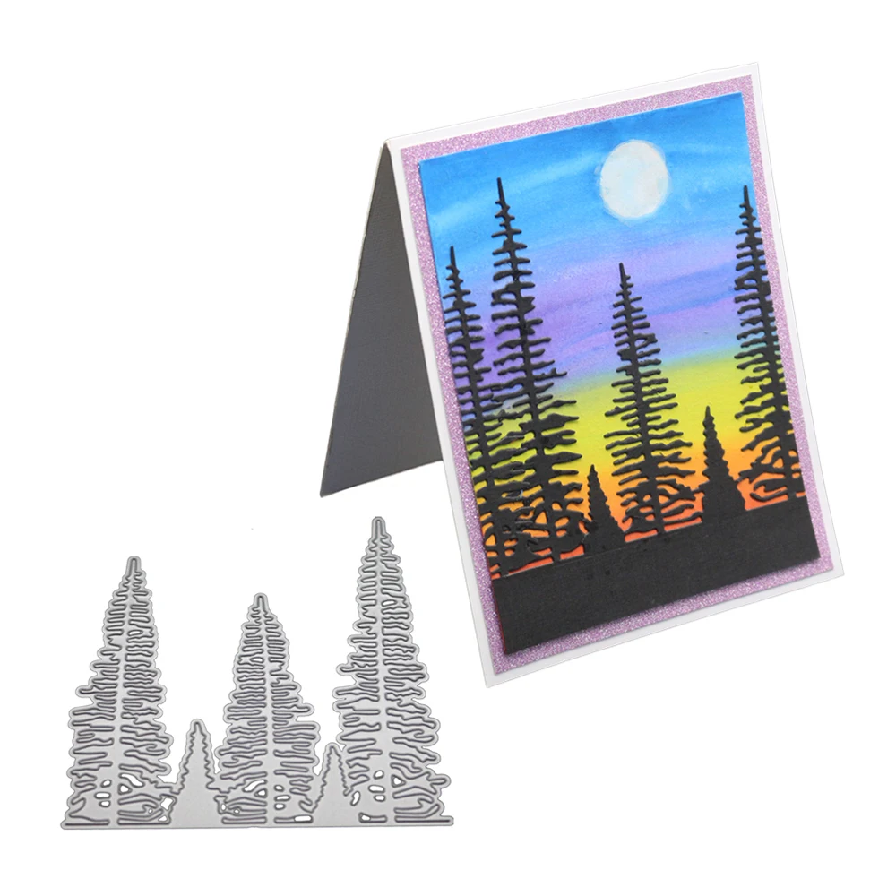 

Forest Tree Craft Die Frames Metal Cutting Dies Stamps DIY 3D Scrapbooking Photo Gift Card Stencil Punch Die 100*100MM