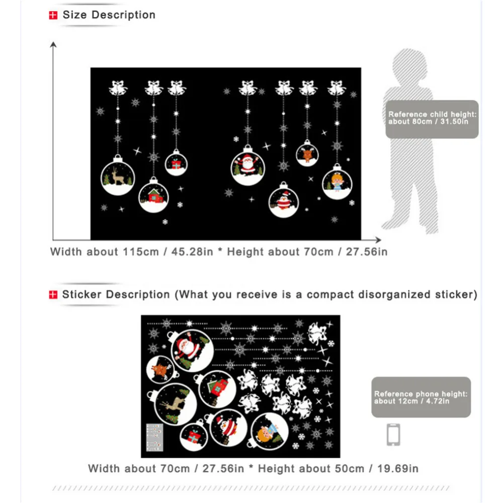 DIY Белый Снег Рождественские наклейки на стену оконные стеклянные Праздничные наклейки настенные панно с Санта-Клаусом Новогодние рождественские украшения для домашнего декора