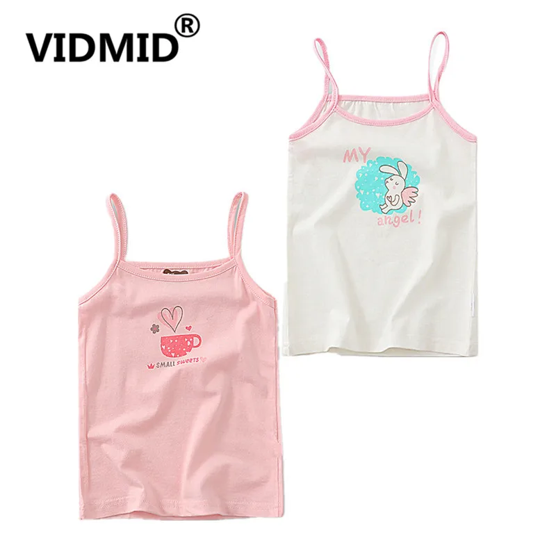 

VIDMID Children Camisoles tees Tanks Baby girls tanks t-shirts Girl Cotton tank sleeveless kids cartoon floral clothes 4086 03