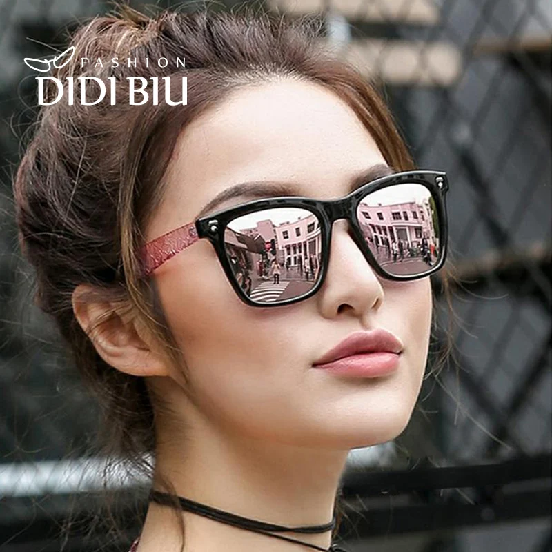 

DIDI Italian Brand Polarized Camouflage Sunglasses Women Square Sun Glasses Men Driving Pink Eyewear Rivet Shades Oculos W573
