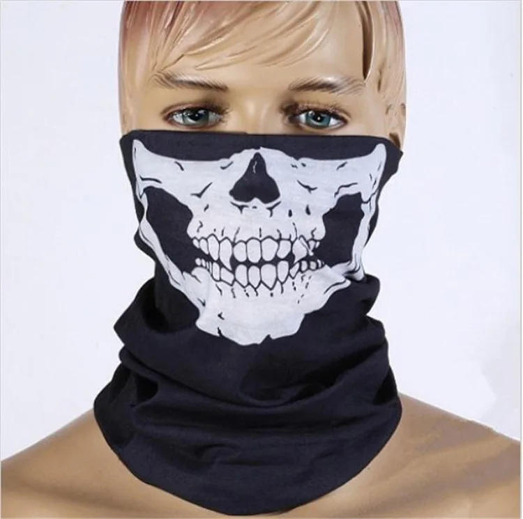 

Luxury Skull Mouth Mask Cod ghosts mask Versatility Magic Neckerchief Dustproof Elastic Wristband Breathable Skeleton Scrunchie