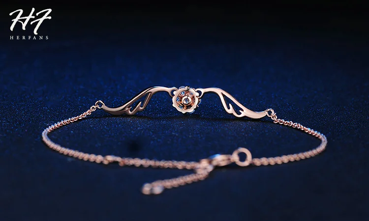 Романтический браслет-цепочка с крыльями ангела для женщин AAA+ CZ розовое золото цвет серебряный цвет модные украшения Рождественский подарок для девочки H081
