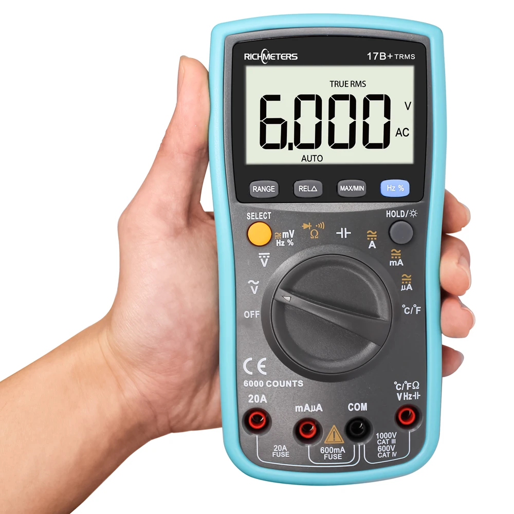 

45% RM17B+ 6000 Counts Digital Multimeter Max AC Voltage Current Meter Resistance Diode Capaticance tester