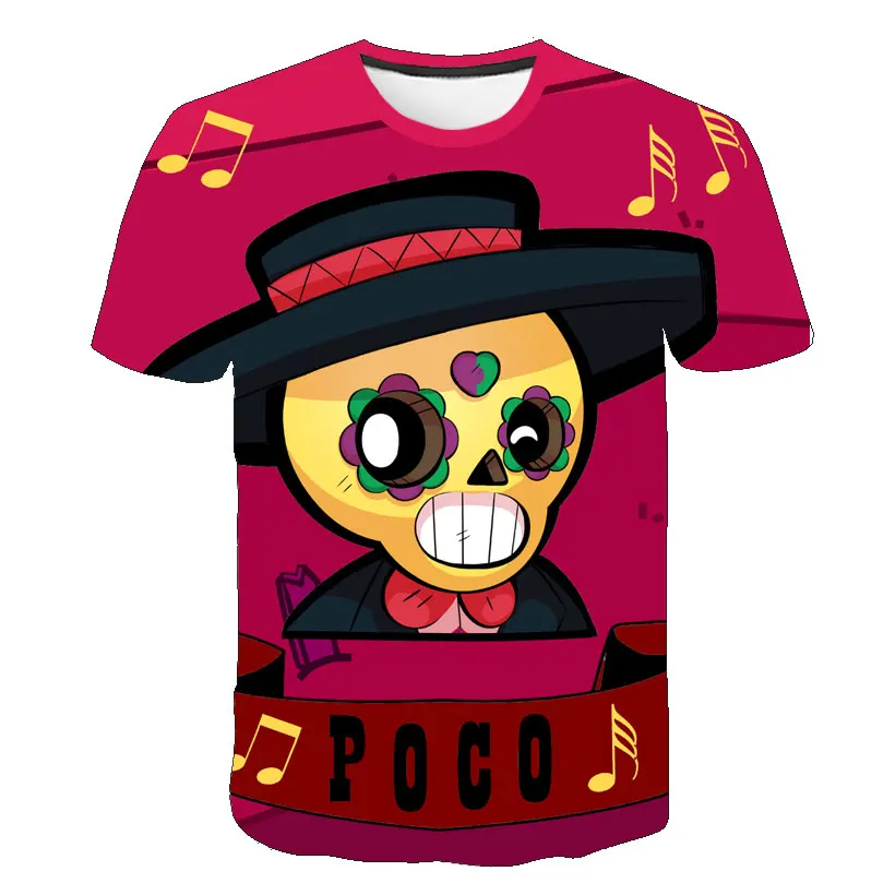 

2019 summer New Kids shooting game T shirt Men 3D Printed Brawl Stars T-shirt Cartoon Short sleeve Boys/girl Tops Asian size