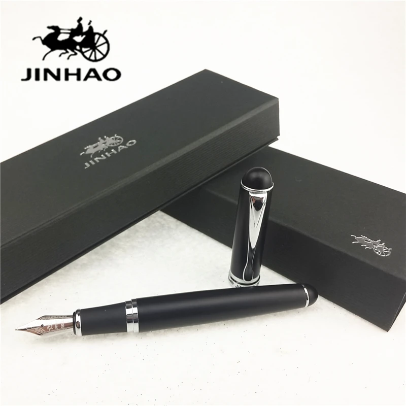 

1pc/lot Jinhao X750 Fountain Pen Matte Black Pen Silver Clip 18KGP Caneta Jinhao Fine Nib Fountain Pen Luxury 14.2*1.2cm