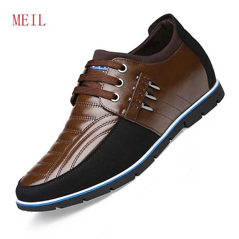 

Genuine Leather Invisible Height Increasing Elevator Shoes for Men British Style Lace Up Business Mens Casual Shoes Hot Sale