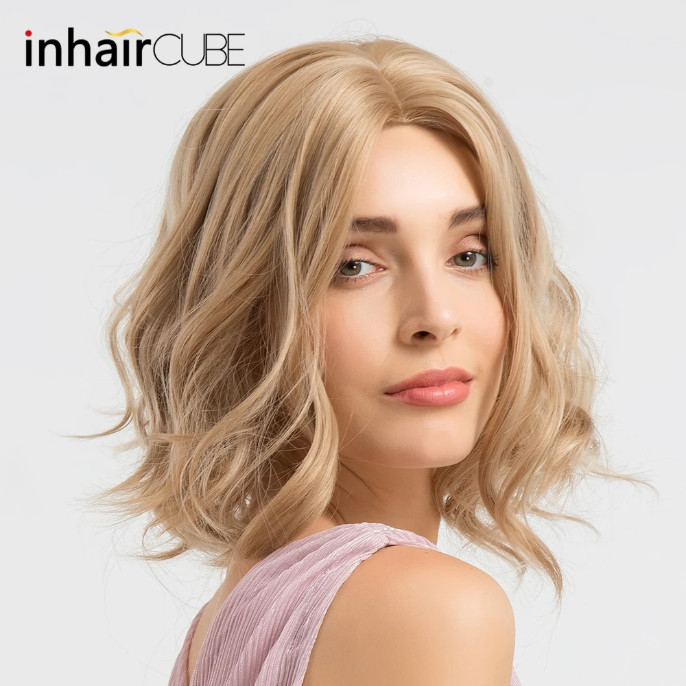 INHAIR CUBE свободные волнистые синтетические парики для волос Блонд женщин ручная