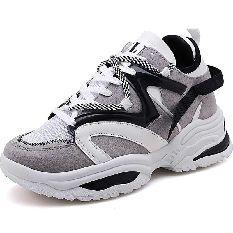 Hundunsnake/Мужская обувь на платформе; спортивные кроссовки; женская спортивная обувь для мужчин; обувь для папы; спортивная летняя обувь; теннисные A-043 - Цвет: gray